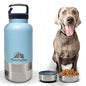 MurphyBlue Dog Water Bottle | 32 oz. Capacity Insulated Stainless Steel, Lid w/Built-in Carabiner, BPA Free Plastic Detachable Bowls, Portable Dog Water Bottles, Travel Bowls for Pets