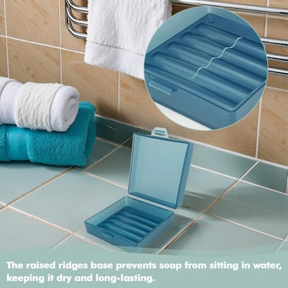 Soap Container, Shower Square Bar Holder Fit Handmade Soap, Travel Soap Case (Light Blue) - color: Light Blue