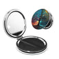 Magic Fantasy Tree Art Print Foldable Travel Pocket Mirror Round PU Leather Portable Mini Makeup Double Sided Handheld Magnifying,2.6 in - color: Magic Fantasy Tree Art