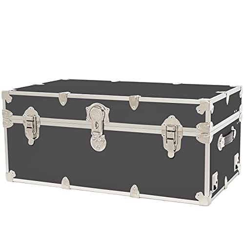 Rhino Trunk & Case Classic Large Trunk - 32"x18"x14", 1500+ lbs Capacity - Many Colors, Soft-Close Lid. Strong, USA Made Summer Camp Footlocker and Secure College Dorm Storage Chest - color: Slate, size: 32" Without Wheels