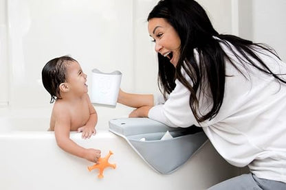 Ubbi Cushioned Kneeler Pad for Baby and Toddler Bath Time, Non-Slip Parent Knee Cushion, Easy-Clean Bath Accessory, Gray Stingray - style: Elbow Rest