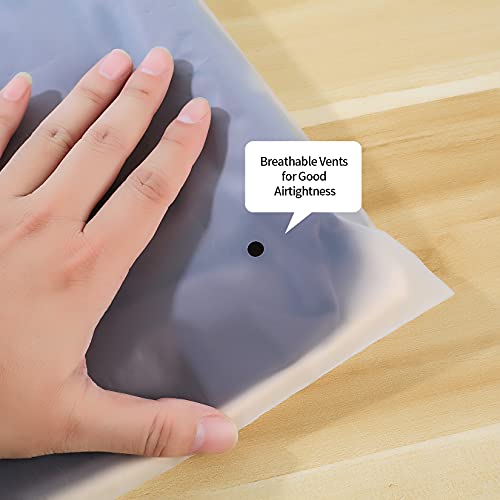 20 Pcs Travel Storage Bags, Clothes Packaging, Reusable Plastic Ziplock, Frosted Waterproof Resealable Clothing Zipper Pouch for Shoes Cosmetics Storage