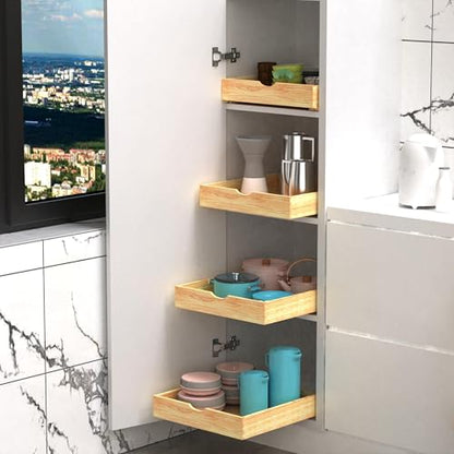 Pull Out Drawers for Kitchen Cabinets, Fully Assembled Wood Cabinet Pull Out Drawer, Pull Out Cabinet Organizer, Fast and Easy DIY Installation, 23”W x 21”D - size: 23”W x 21”D