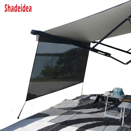 Shadeidea RV Awning Sun Shade Screen - 9' X 15' 5'' (Fit for 16' Awning)- Black Mesh Sunshade Motorhome Camping Trailer Awning Screenshade UV Sunblocker Canopy Sunscreen - 3 Year Warranty - size: 9' 0'' x 15' 5'' -Actual Measurement