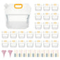 24 Pcs 1.3 Gal Collapsible Water Storage Bag, Emergency Water Jug | Foldable, Funnel & Stickers, Plastic Storage Pouch, Freezable Carrier Tank, Outdoor, Camping, Sport, Hiking
