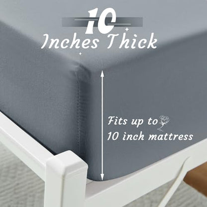 VACVELT Cot Fitted Sheet, 31 x 75 Inch Silver Grey Cot Sheets, Ultra Soft and Breathable Microfiber Bed Cover Snug Fit for Narrow Twin/RV Bunk/Camper Bunk/Guest Beds/Trifold Mattress - color: Silver Grey