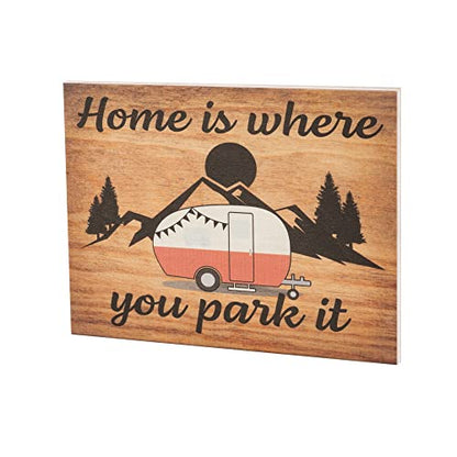 JennyGems Camper Gifts, Home Is Where You Park It Wooden Sign, RV Camping Gifts, Camper Decor, Made in USA - color: Home Is Where You Park It