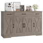 HOSTACK Buffet Sideboard Cabinet with Drawers, 55" Large Buffet Storage Cabinet with Shelves and Doors, Modern Farmhouse Coffee Bar Station for Kitchen, Dining Room, Ash Grey - color: Ash Grey