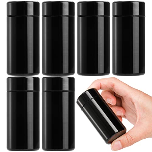 Dicunoy 6 Pack Small Storage Jars, 1.4 oz Mini Bottles Containers with Lids, Portable Metal Waterproof Canisters, Tea Preserve Tins for Spices, Traveling