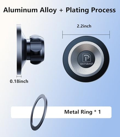 Metal Magnetic 17mm Ball Mount Phone Holder Base for Car Mount Replace Joint [Dual Head Screen Phone Holder Clip Head Accessory] - color: Metallic Black