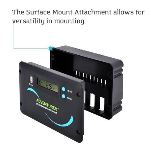 Renogy Adventurer-Li 30A Solar Controller - Flush Mount Design for RV/Camper Walls, 12V/24V Auto PWM Charger, LCD Display, Compatible with Lithium & AGM/Gel Batteries - size: 30A Adventurer
