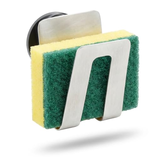 Magnetic Sponge Holder - Kitchen Sink Organizer - Ideal for Kitchen Organization & Accessories - Sink Sponge Holder (Stainless Steel) - color: Steel