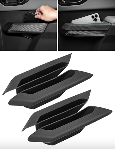 JROAD Bronco Door Handle Storage Box | Custom Fit for Ford Bronco 2021-2025 2/4 Door | Silicone Organizer & Scratch Protection | for Phone, Keys, Sunglasses(Black) - color: Black, size: Front&Rear Door Handle Storage Box