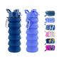Collapsible Water Bottles 2 Pack Silicone Water Bottle with Carabiner Expandable Water Bottle 500ml Portable Sport Water Bottle for Travel Camping.(Black+Purple) - color: Black+Purple