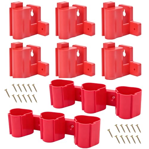 Tool Holders and Battery Holder Compatible Milwaukee M12 12V Wall Mount Plastic Hanger Battery Drill Tool Storage for Shelf Work Van Toolbox with 22 Screws