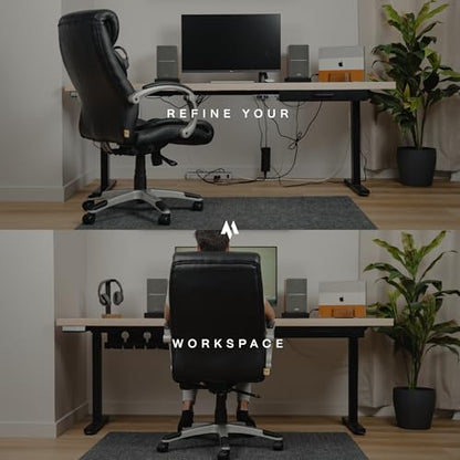 No-Drill Under Desk Cable Management Tray - 2-Pack Wire Organizer for Standing Desk - Cord Management System with Power Strip Holder - L - size: Large
