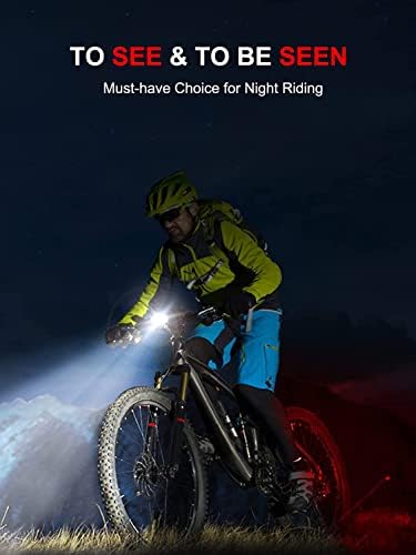 Cuvccn Bike Lights Super Bright, Rechargeable Bicycle Lights Set Multiple Modes, Waterproof Bike Lights for Night Riding/Cycling Safety, Front and Back Bike Reflectors Light, Long Battery Life - style: 2 Led*1