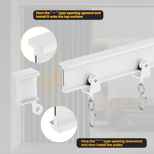 Flexible Bendable Ceiling Curtain Track, Mount for Curtain Rail with Curtain Tracks System, Room Divider, Curtains Rod, RV Ceiling Track, 9.8 FT/ 3 M, White - color: White, size: 3 M/ 9.8 FT