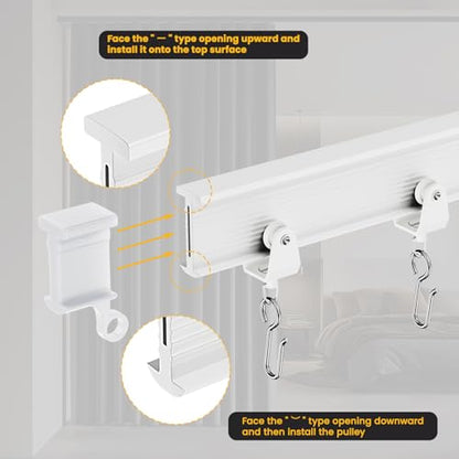 Flexible Bendable Ceiling Curtain Track, Mount for Curtain Rail with Curtain Tracks System, Room Divider, Curtains Rod, RV Ceiling Track, 16.4 FT/ 5 M, White - color: White, size: 5 M/ 16.4 FT