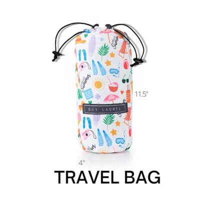 BAY LAUREL Turkish Beach Towel with Travel Bag 39 x 71 Quick Dry Sand Free Lightweight Large Oversized Towels Light - color: Pink With Mix White