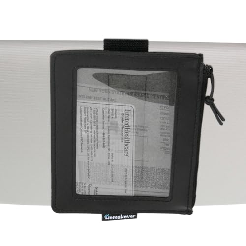Registration & Insurance Card Document Holder for Visor, Carrying Case for High Road Registration and Insurance Pocket, Adjustable Visor Bag Drivers License Holder, Fit Most Car, SUV and Truck (Black) - color: Black