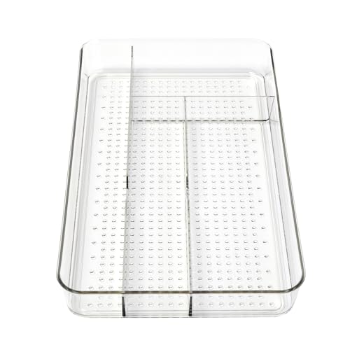 Dial Industries Small Utensil Silverware Kitchen Drawer Organizer, Clear - color: Clear, size: 13"L x 7.5"W x 1.6"H