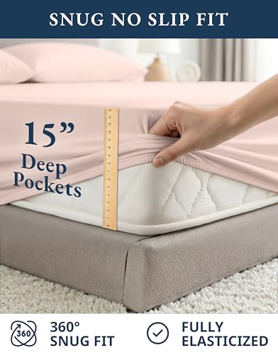 LANE LINEN Eco Friendly 100% Organic Cotton Twin Sheet Set, Hotel Quality Premium Bedding Sheets & Pillowcases Set Twin Size, Soft & Comfy Percale Sheets, Machine Wash Bed Sheets- Sepia Rose - color: 03: Dusty Rose, size: Twin