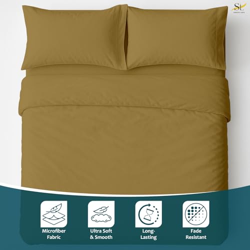 Shreem Linen Luxury 4 Piece Microfiber RV Sheet Set, Deep Pocket Fits Up to 10 inch, Soft, Wrinkle-Resistant, Camper, Travel Trailer Bedding, Bunk 28x75, Taupe - color: Taupe, size: RV Bunk - 28x75