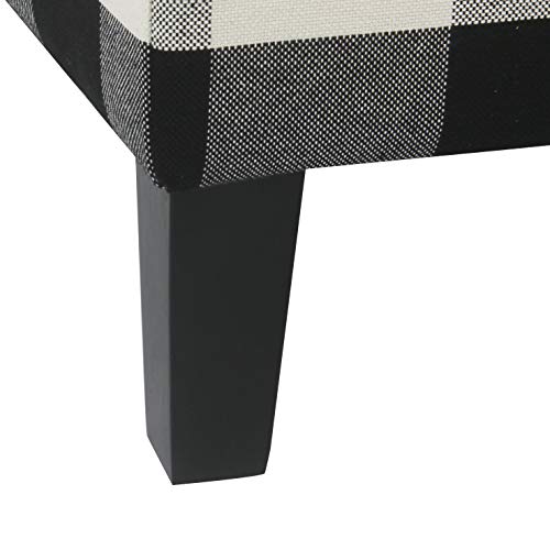 HomePop 36" Storage Ottoman Bench with Hinged Lid - Black Buffalo Plaid - color: Black Plaid