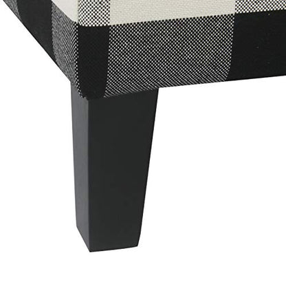 HomePop 36" Storage Ottoman Bench with Hinged Lid - Black Buffalo Plaid - color: Black Plaid