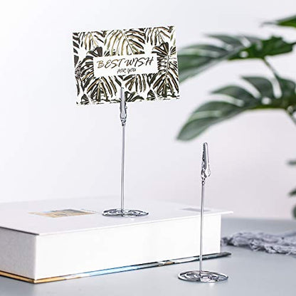Artliving 12pcs Place Card Holder Memo Holder Clip Photo Holder Table Number Holder Sliver - color: Silver