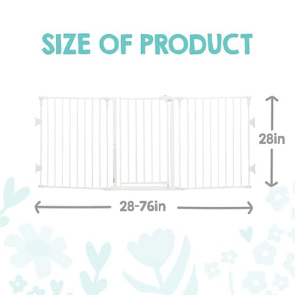 Regalo 76 Inch Super Wide Configurable Baby Gate, Includes 4 Pack of Wall Mounts and Hardware, White - color: White, style: 28-76"W x 30"H