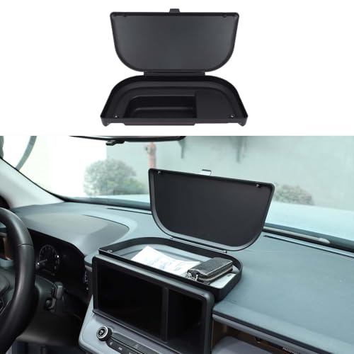 TOYCIDFG Dashboard Storage Organizer Tray with Lid for Ford Maverick 2022-2024, Behind Screen Pocket Organizer Insert Accessories