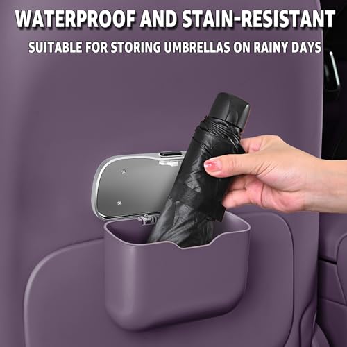 HOLDCY Car Trash Can, Waterproof Multi‑Functional Auto Trash Bin for Door/Console/Seat Back, Universal Vehicle Garbage Can for Car/Truck/SUV Drivers (Purple) - color: Purple