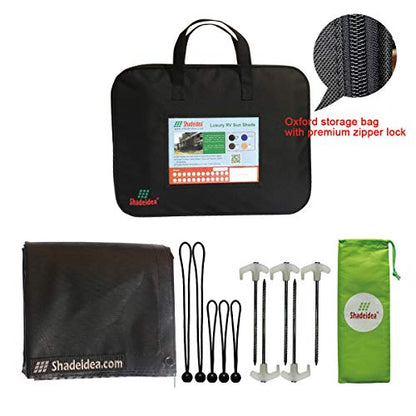 Shadeidea RV Sun Shade Screen for RV Awning - 9' X 17' 5'' (fit for 18' Awning) Black Mesh Sunshade Motorhome Camping Trailer UV Sunblocker Canopy Sunscreen - 3 Year Warranty - size: 9' 0'' x 17' 5'' -Actual Measurement