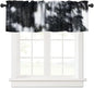 Cowhide Curtain Valance, Cute Animals Skin Cow Fur Rustic Western Farm Black White Cowhide Print Blackout Window Valance for Kitchen Bedroom Living Room, 54x18inch - color: Cowhide-4