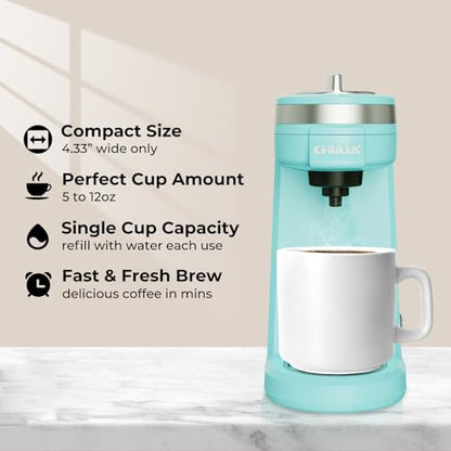 CHULUX Mini Coffee Maker for K Capsule, Single Serve Coffee Maker for One Cup Americano, Lightweight Pod Coffee Machine, Aqua - color: Aqua