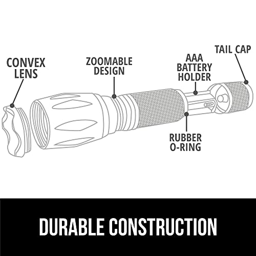 GORILLA GRIP Powerful LED Tactical Flashlight, 750 FT High Lumens 5 Adjustable Modes, Water Resistant, Ultra Bright Zoom Flashlights, Small Mini Flash Light, Camping, Night Dog Walking, Green - color: Hunter Green