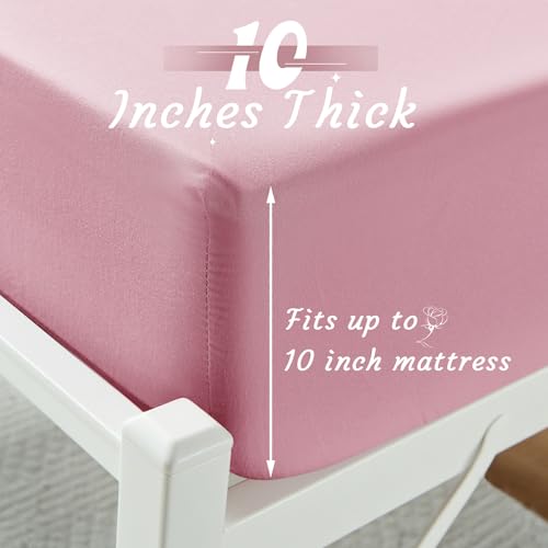 VACVELT Cot Fitted Sheet, 31 x 75 Inch Pink Cot Sheets, Ultra Soft and Breathable Microfiber Bed Cover Snug Fit for Narrow Twin/RV Bunk/Camper Bunk/Guest Beds/Trifold Mattress - color: Pink