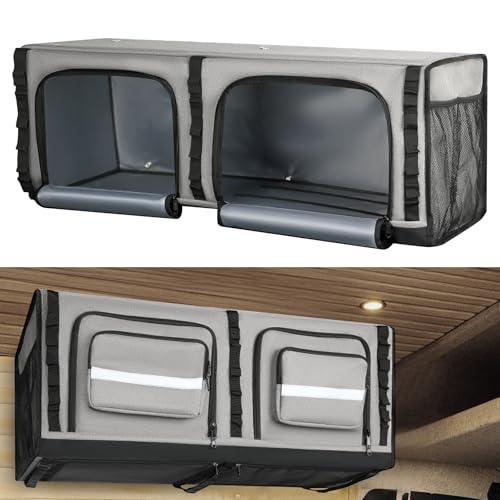 36" RV Overhead Soft-Sided Storage Cabinet, RV Organizer Storage Cabinet Compatible with Mercedes-Benz Sprinter, Ford Transit & RAM Promaster Vans, Gray - color: Grey, size: 36 Inch