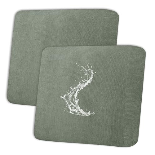 Waterproof Couch Cushion Covers - Stretch Washable Slipcover with Elastic Non-Slip Design, Furniture Protector for Pets,Kids (2 Cushion Sofa, Green) - color: Green, size: 2 Cushion Sofa
