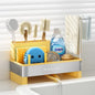 Nacial Sponge Holder for Kitchen Sink, Sink Caddy Organizer with High Brush Holder & Two Towel Racks - Rustproof 304 Stainless Steel Kitchen Countertop Storage Essentials - Yellow - color: Lemonade Stand