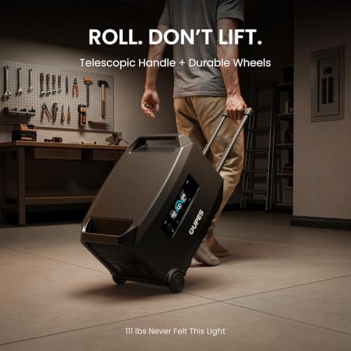 OUPES Guardian 6000 Ultimate Power System: 9216Wh Dual Battery Station with 6000W Output, 4x240W Solar Panels (960W), 120V/240V Dual Voltage for Complete Energy Independence & Home Backup - style: Guardian 6000+G5 Battery+4*240W Panels