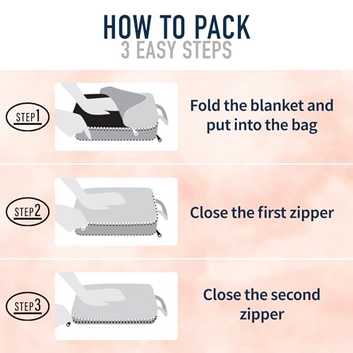 SMART TRAVEL Travel Products Cozy Warm Compact Travel Blanket Travel Blanket Airplane Compact with Bag Travel Essentials for Airplane Long Flight Essential for Woman,Men,Kids