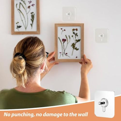 Drill Free Adhesive Hooks, Reusable Heavy Duty Adhesive Wall Mount Screw Free Sticker, Picture Hangers without Nails, Seamless Screws Wall Hangers for Wall Mount,Bathroom,Home,Kitchen,Office (10Packs) - color: 10Packs