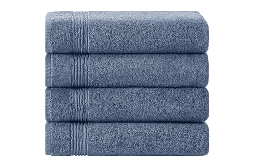 Ozdilek 4-Piece Bath Towels, 27x54 100% Turkish Cotton, Luxury Quick Dry, Extra Large, Fade-Resistant, Eco-Friendly, Spa Towel, Comfortable (Ocean Blue) - color: Ocean Blue