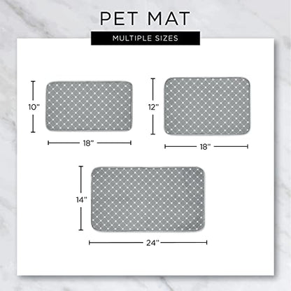 Bone Dry Machine Washable, Ultra Absorbent Pet Mat, 12x18, Gray Lattice - color: Gray Lattice, size: 12"L x 18"W