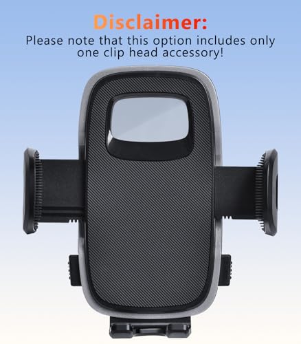 Universal 17mm Ball Mount Phone Holder Clamp for Car Mount Replace [Dual Head Screen Phone Holder Clip Head Accessory] - color: Black