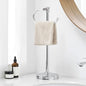 BESy 17 Inch Polished Chrome Stand Towel Bar Hanger Hand Towel Bar Bathroom Vanity Countertop Towel Holder Free Standing Stainless Steel Towel Ring Hardware Accessories Towel Rack - color: Polished Chrome