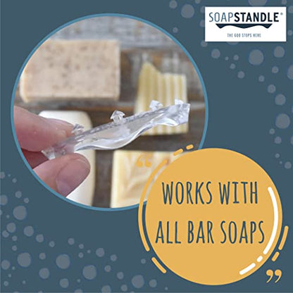 SoapStandle Bar Soap Gripper | No Goo or Mess Soap Holder for Bath and Showers | Non Slip Quick Dry Bar Soap Holder | Bathroom Accessories, Blue - 2-Pack - color: Blue